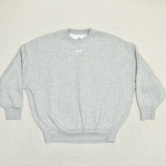 Under Armour Women's Pullover Sweatshirt Crew Neck Solid Cotton Gray Size S - Picture 1 of 8